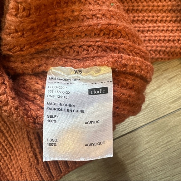 Elodie Cropped Knitted Crewneck Sweater Rust - Picture 8 of 10